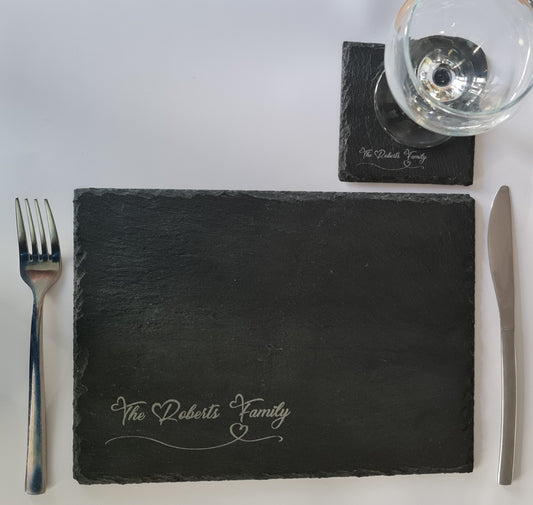 Beautiful Personalised Slate Place Settings Set of 4