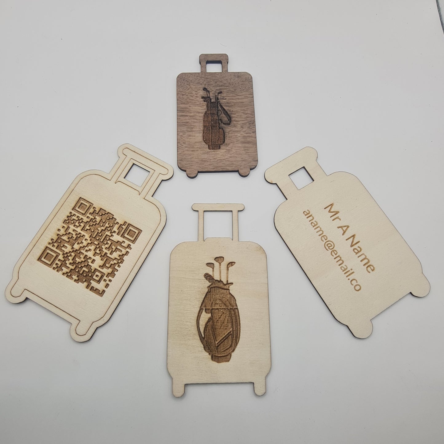 Large Personalised Luggage Tags (RECYCLED WOOD)